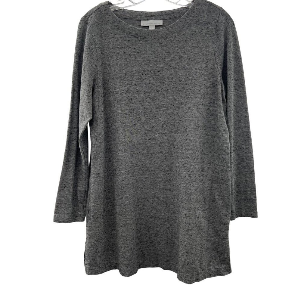 PureJill Women's Affinity French Terry Tunic Top Gray Size Medium